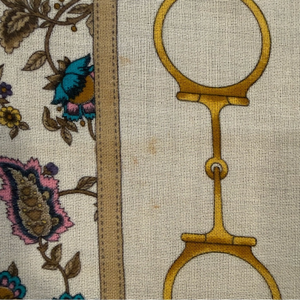 Celine Silk Scarf 90 Carré Floral Navy Ivory Made in France - Picture 12 of 14